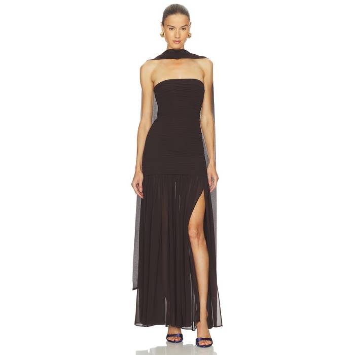 L\u0027academie 【 By Marianna Tia Gown Women Dark Brown 】 レディース 赤銅色 赤銅色