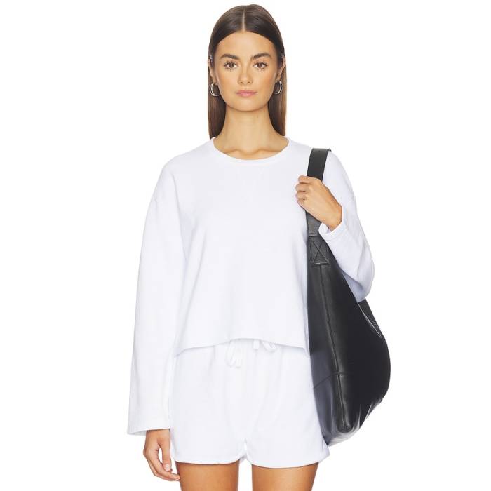 Bobi 【 Drop Shoulder Pullover Top Women White 】 レディース 白いこと 白いこと