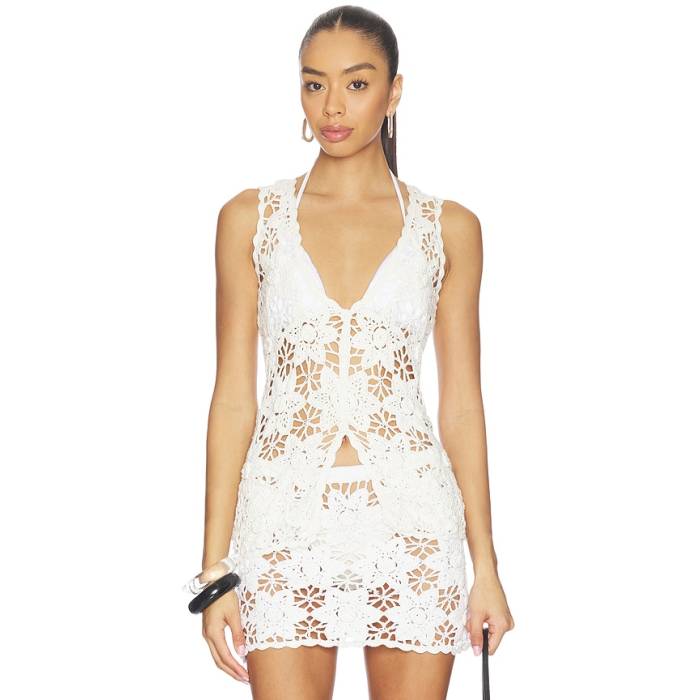 ショウミーユアムームー Show Me Your Mumu 【 Heatwave Vest Top Women Salt Air Crochet 】 より良い レディース