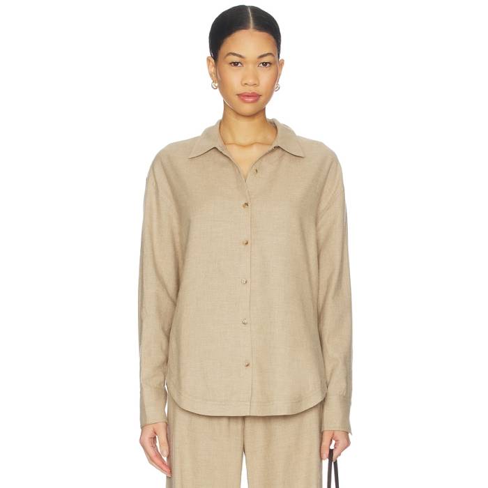 La Ligne 【 Oversized Flannel Shirt Women Camel 】 レディース camel 駱駝