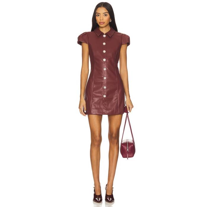 Likely 【 Anika Dress Women Wine 】 御召しもの レディース