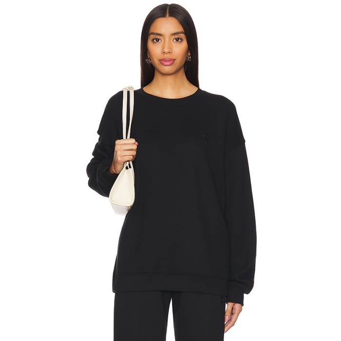 Eterne 【 Oversized Crewneck Sweatshirt Women Black 】 汗水 調教師 レディース 黒いこと 黒いこと