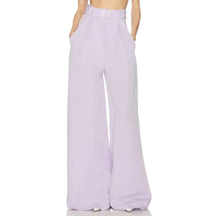 Matthew Bruch 【 Wide Leg Pleated Pant Women Lavender Tencel Linen 】 ズボン下 レディース
