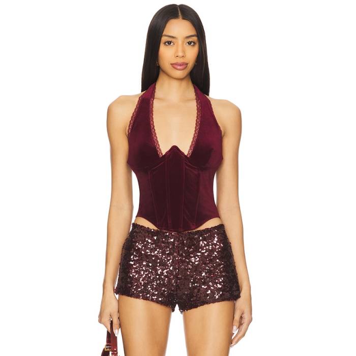 Miaou 【 Ari Corset Women Maroon 】 レディース マルーン