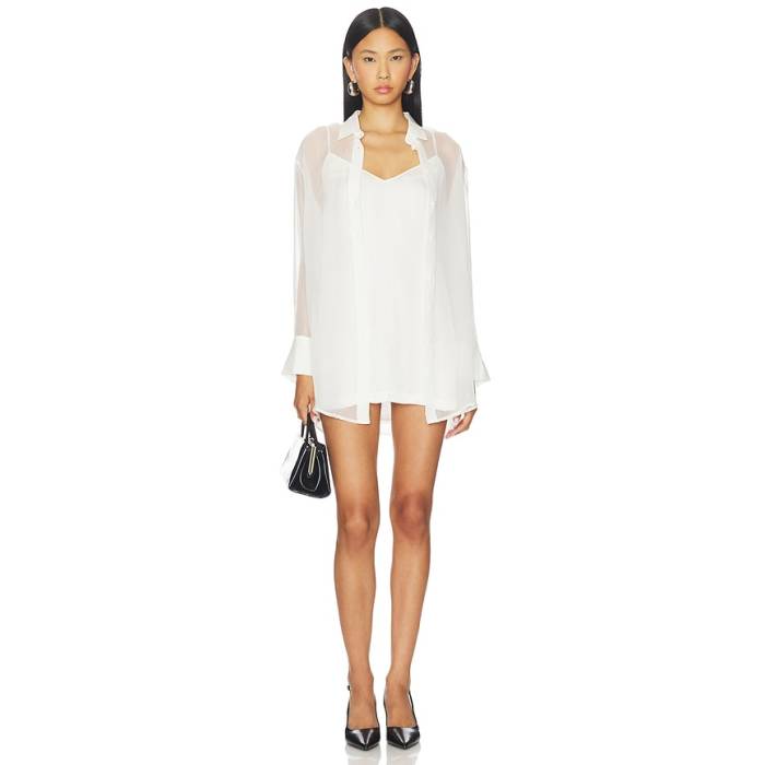 アマンダアプリチャード Amanda Uprichard 【 X Revolve Maui Dress Set Women Ivory 】 お召しもの レディース 象牙色