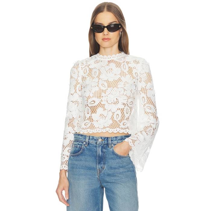 Self-Portrait 【 White Crochet Lace Top Women White 】 白いこと 白いこと レディース 白いこと 白いこと