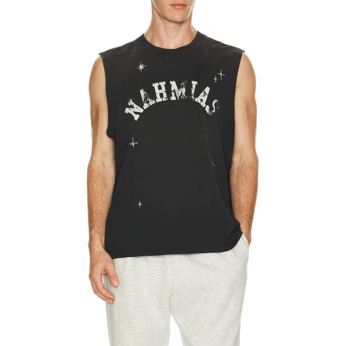 Nahmias 【 Arch Muscle T-Shirt Men Aged Black 】 ティーシャツ メンズ 黒いこと 黒いこと