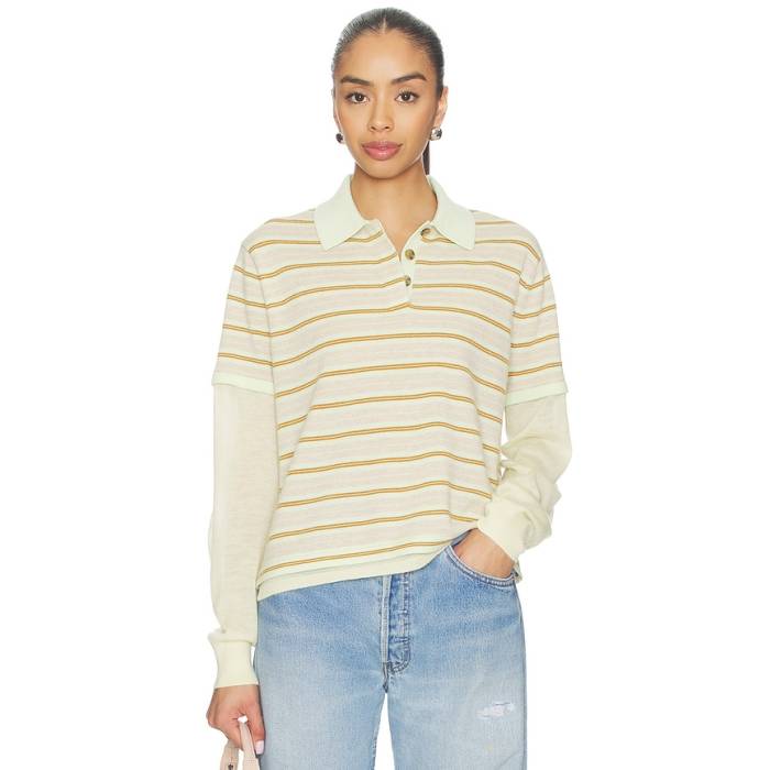 Guest In Residence 【 Layered Stripe Rugby Women Limewash Combo 】 Stripe 縞模様 ラガー レディース