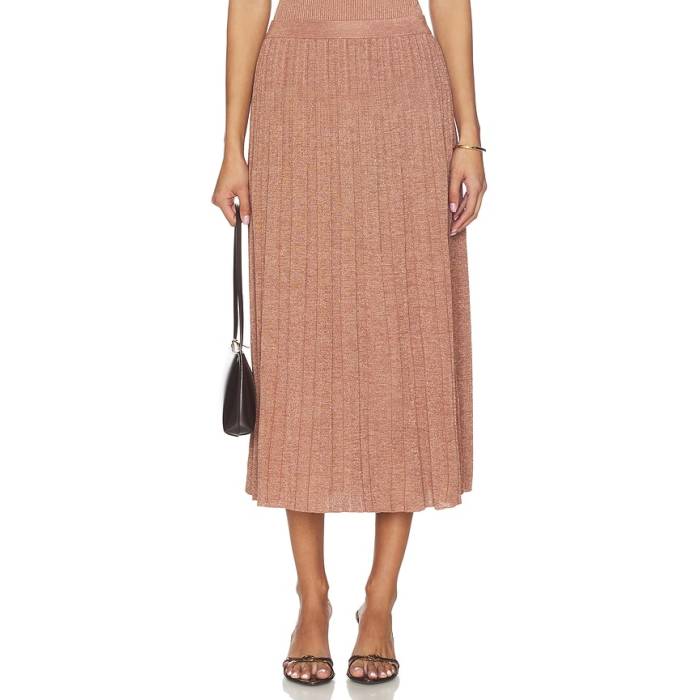 ジマーマン Zimmermann 【 Wanderlust Metallic Midi Skirt Women Metallic Dusty Rose 】 レディース Rose さくら色