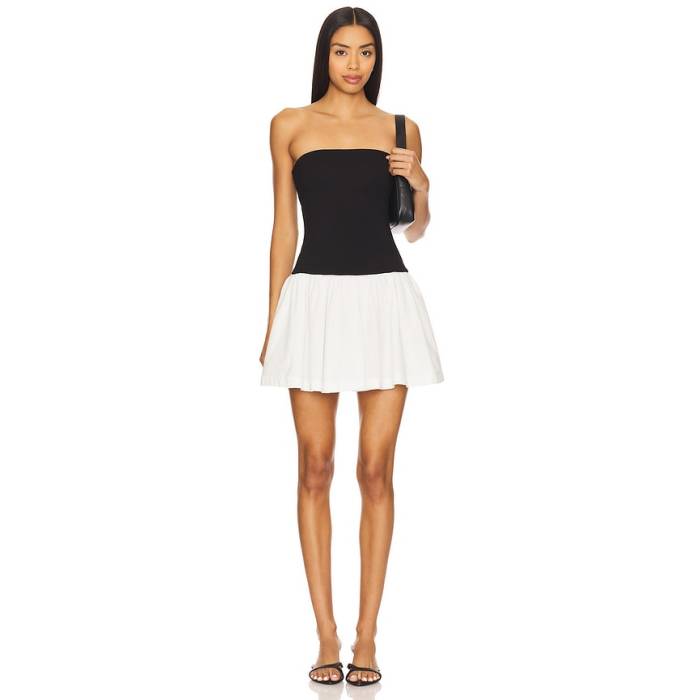 Lspace 【 Sienna Mini Dress Women Black \u0026Amp; Cream 】 お召しもの レディース 黒いこと 黒いこと 皮膚軟化剤