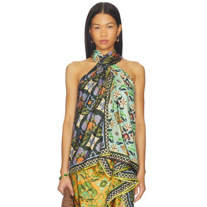 Alemais 【 Cece Spliced Silk Top Women Multi 】 レディース