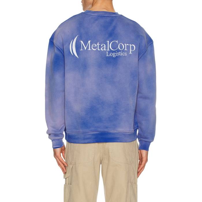 Metalwood Studio 【 Metalcorp Crew Neck Sweatshirt Men Azure 】 労働者の一団 汗水 調教師 メンズ アズール