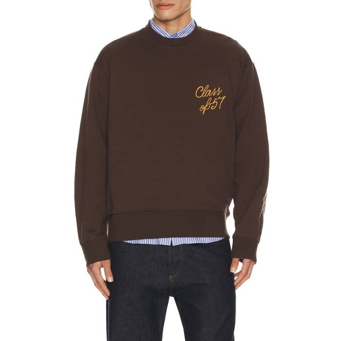 President\u0027s 【 Class 57 Crew Sweatshirt Men Washed Brown 】 労働者の一団 汗水 調教師 メンズ 赤銅色 赤銅色