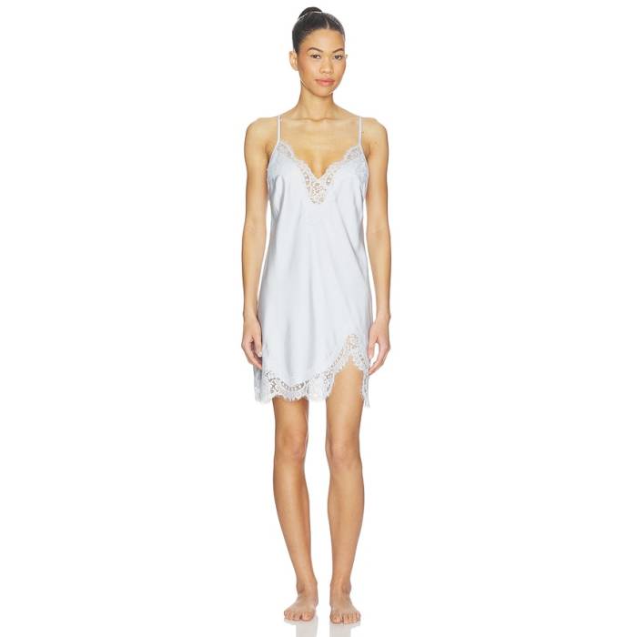 Homebodii 【 Sian Slip Dress Women Eggshell Blue 】 御召しもの レディース 青碧 青碧