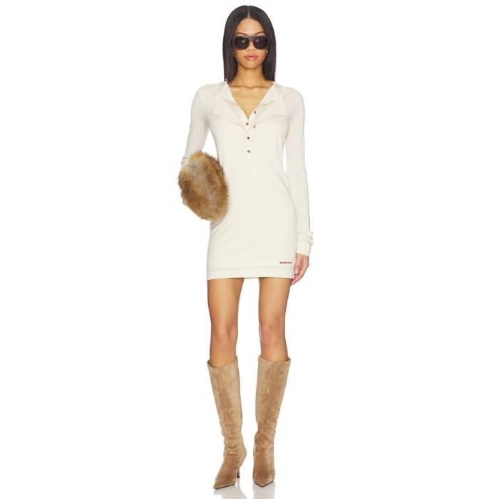Markgong 【 Sheath Henley Neckline Dress Women White 】 ヘンリー 御召しもの レディース 白いこと 白いこと