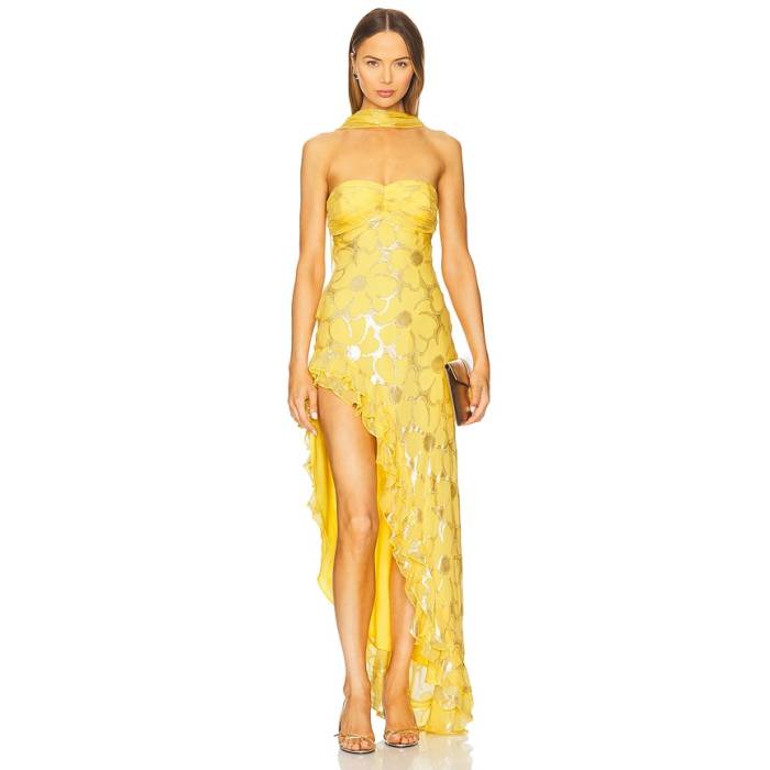 Delfi 【 Hana Dress Women Yellow Gold 】 御召しもの レディース yellow 黄味がかった・黄色 ゴールド