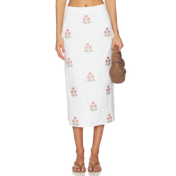 Rosewater House 【 Yalda Skirt Women Off White \u0026Amp; Pink 】 レディース 白いこと 白いこと pink さくら色