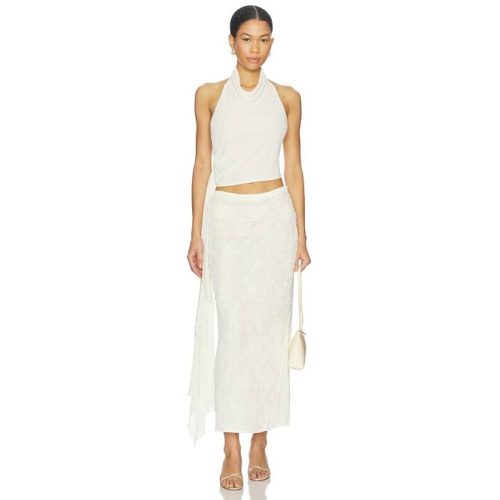 Bubish 【 Hailey Cowl Neck Halter Top W/ Drape Women Ivory 】 レディース 象牙色