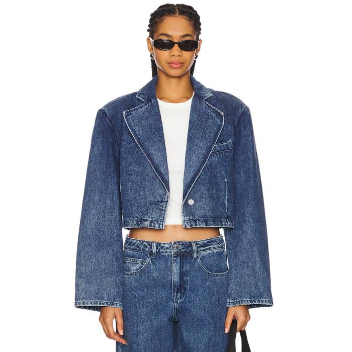 Weworewhat 【 Cropped Blazer Jacket Women Mid \u0026Amp; Dark Light 】 ブレイザー Jacket 上衣 レディース ミッド