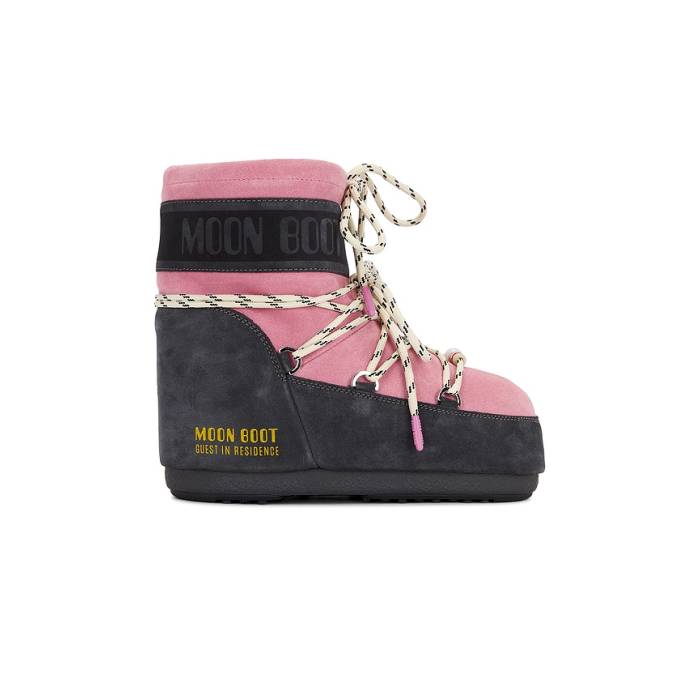 お月さまブーツ Moon Boot 【 X Guest In Residence Low Suede Beads Boot Women Grey \u0026Amp; Rose 】 スエード・スウェード ブーツ レディース 薄墨色 薄墨色 Rose サクラ色