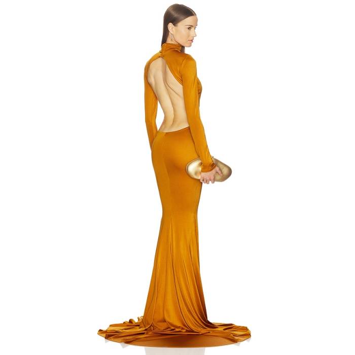 Michael Costello 【 X Revolve Salima Gown Women Ochre 】 レディース