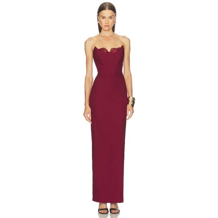 Michael Costello 【 X Revolve Louisa Gown Women Oxblood 】 レディース 赤・オックスブラッド