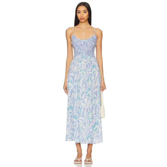フリーピープル Free People 【 Sweet Nothings Midi Dress Women Blue Vista Combo 】 お召しもの レディース 青味 青色 ドレス-レディースファッション