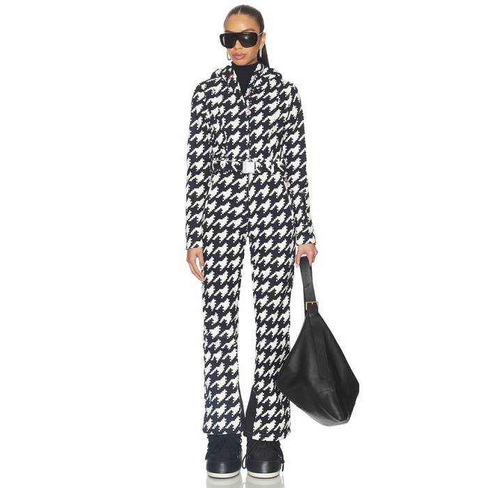 文句なし・ちょっとの間 Perfect Moment 【 Tignes Ski Suit Ii Women Black \u0026Amp; White Houndstooth 】 背広 レディース 黒いこと 黒いこと 白いこと 白いこと