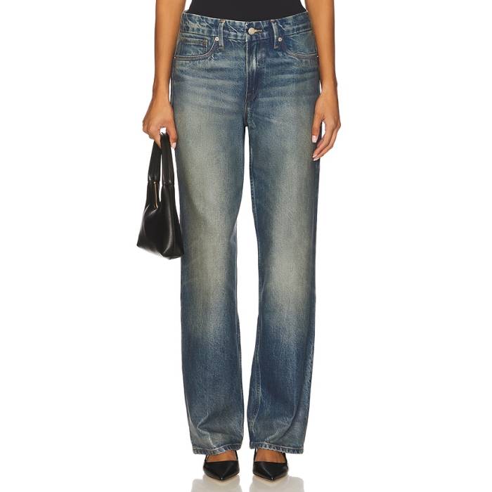 好ましいアメリカン Good American 【 90S Relaxed Coated Jeansin Indigo927 Women Indigo927 】 レディース