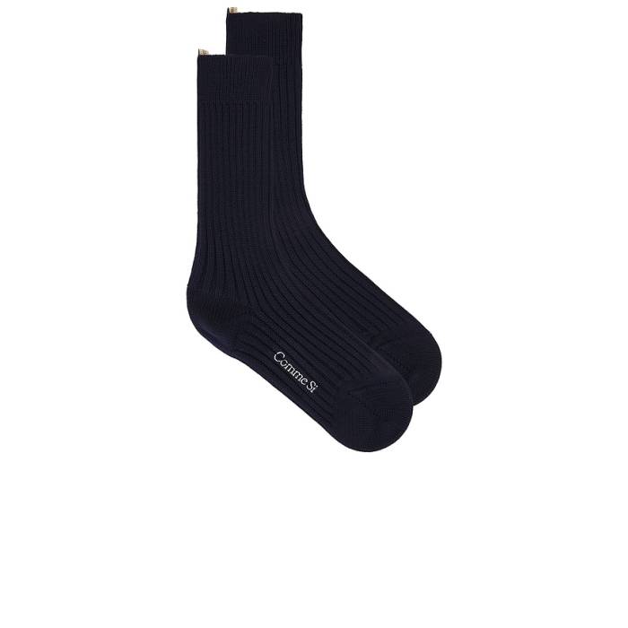 Comme Si 【 The Merino Chunky Sock Women Navy 】 レディース 紺色 米国海軍