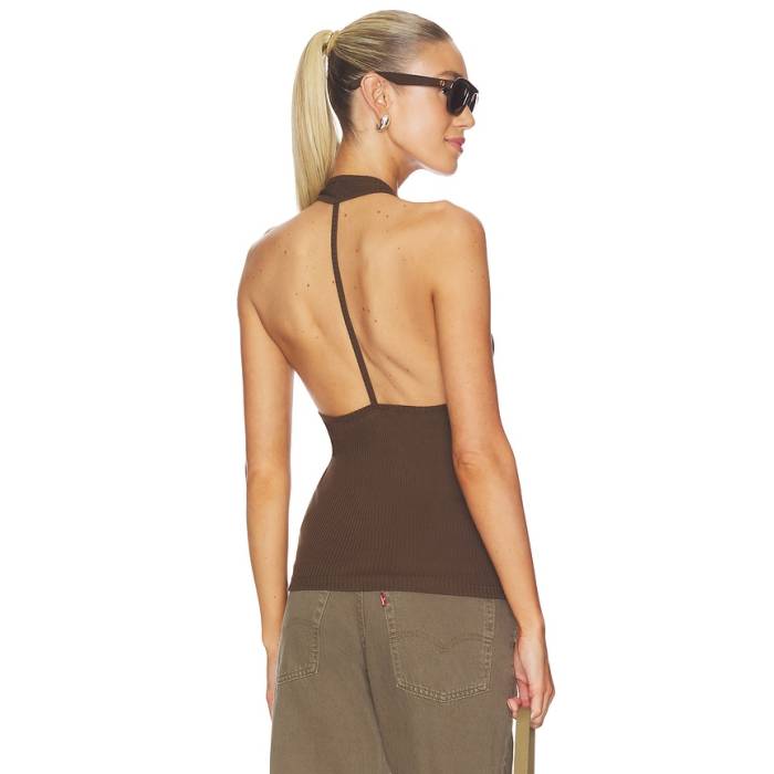 ヘルムートラング Helmut Lang 【 Halter Strap Tank Top Women Bistre 】 同盟罷工さあ美 貯蔵タンクいの一番 レディース