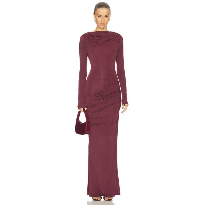 Paris Georgia 【 Draped Jersey Dress Women Oxblood 】 ティーシャツ 御召しもの レディース 赤・オックスブラッド