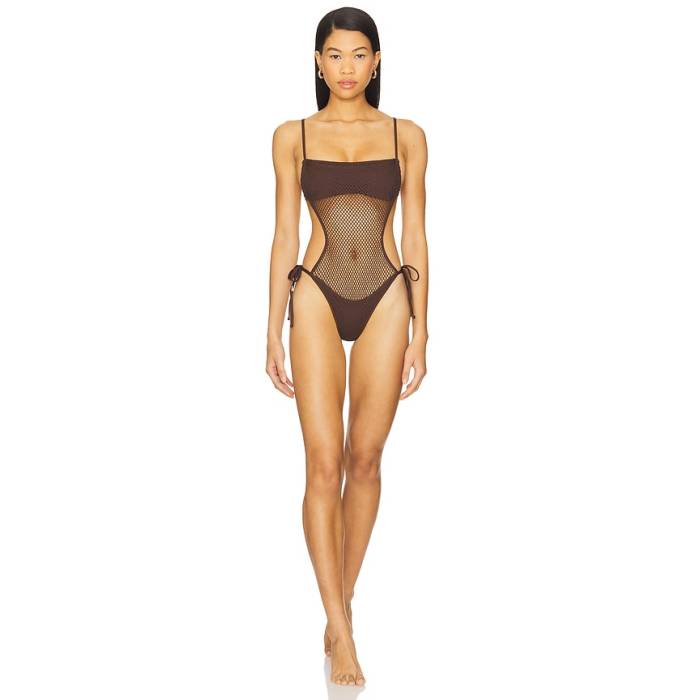 Lspace 【 Catching Up One Piece Swimsuit Women Espresso 】 水泳着 レディース