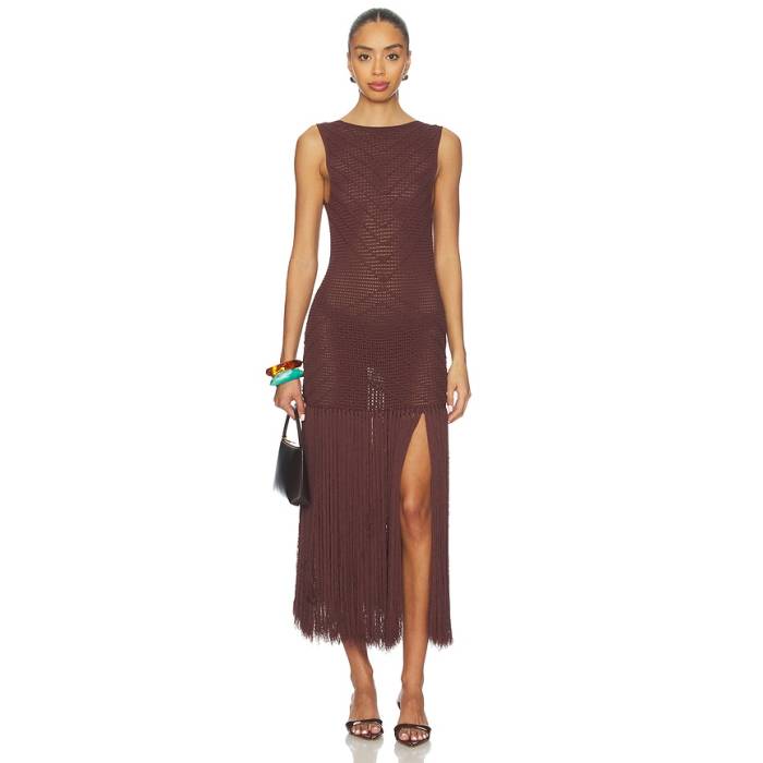 Devon Windsor 【 Leiza Maxi Dress Women Mahogany 】 御召しもの レディース