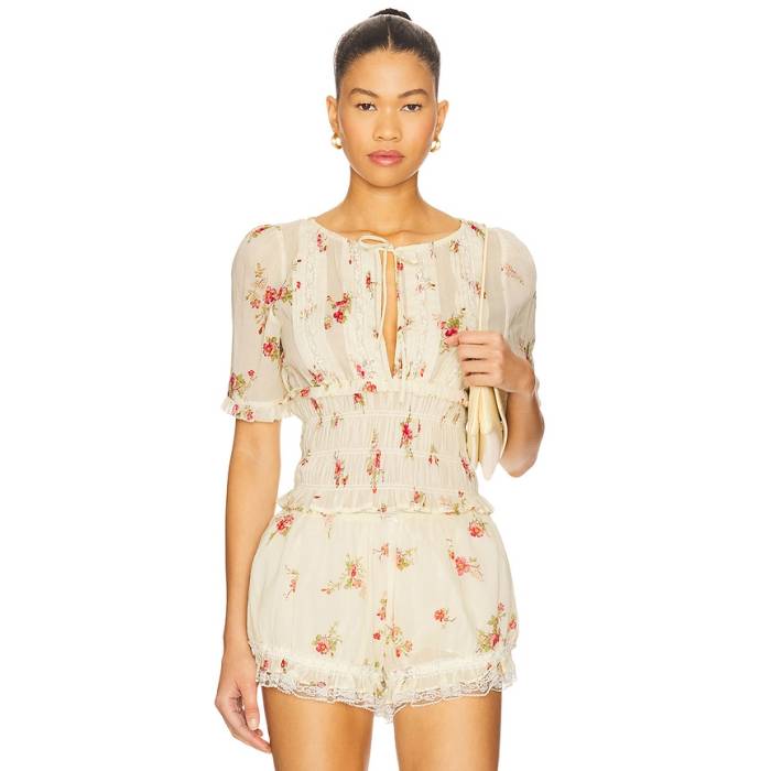 Tularosa 【 Essie Top Women Cream \u0026Amp; Rose Floral 】 レディース 皮膚軟化剤 Rose サクラ色