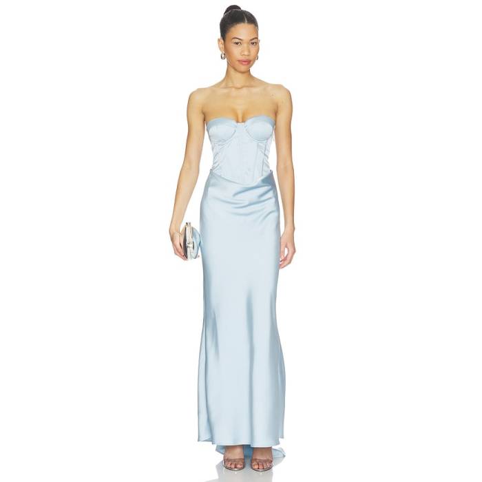 Rotate 【 Satin Corset Maxi Dress Women Plein Air 】 繻子 御召しもの レディース