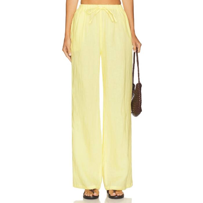 Aexae 【 X Revolve Drawstring Pant Women Butter Yellow 】 ズボン下 レディース yellow 黄味がかった・黄色