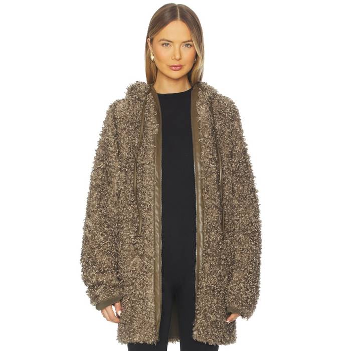 Norma Kamali 【 Oversized Raglan Sleeve Zip Front Hooded Jacket Women Bark 】 Raglan ラグラン Sleeve 捩り ボンネット付 Jacket 上衣 レディース
