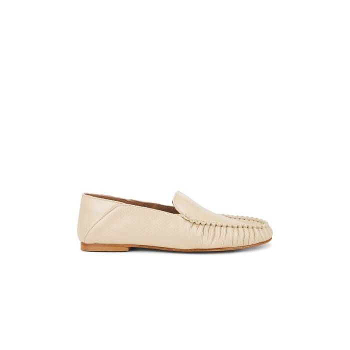 Flattered 【 Bon Bon Loafer Women Beige 】 置き目毛皮 シューズ レディース ベージュ