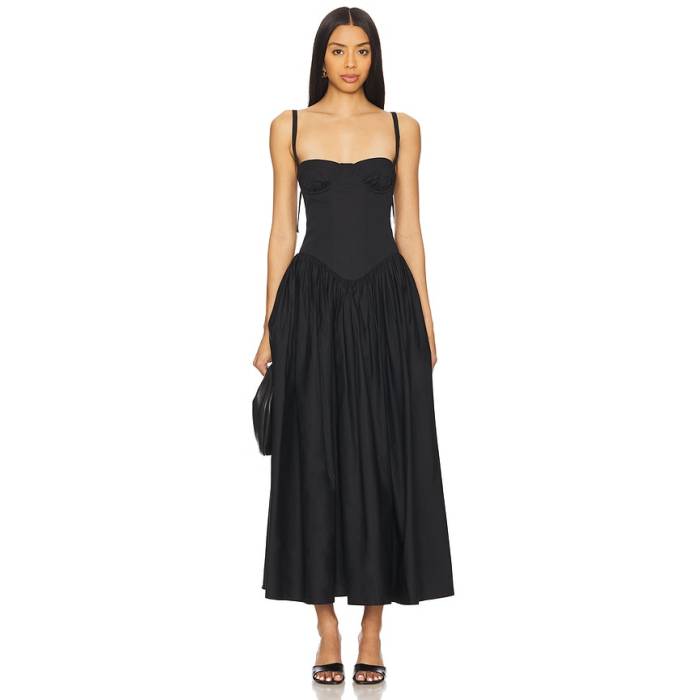 Tularosa 【 Emma Midi Dress Women Black 】 お召しもの レディース 黒いこと 黒いこと