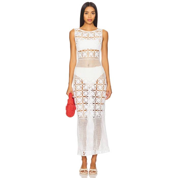 Tularosa 【 Mikio Crochet Midi Dress Women White 】 お召しもの レディース 白いこと 白いこと