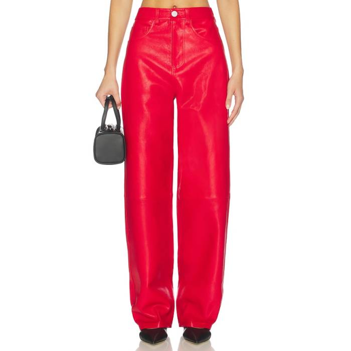 Rohe 【 Baggy Leather Trouser Women Rosso 】 なめし革 レディース