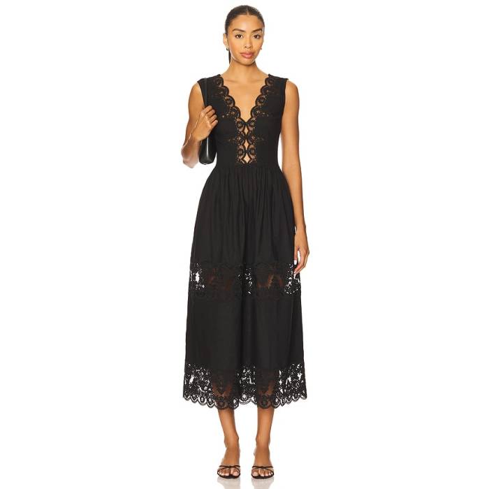 Tularosa 【 Breanna Midi Dress Women Black 】 お召しもの レディース 黒いこと 黒いこと