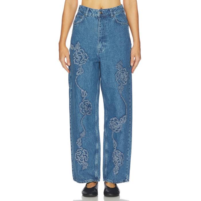 Rotate 【 Denim Boyfriend Jeans Women Medium Blue Denim 】 デニム ジーンズ レディース 青色 ブルー デニム|スニケス