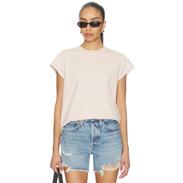 Agolde 【 Bryce Cap Sleeve Tee Shirt Women Foundation 】 キャップ 帽子 Sleeve スリーブ Tシャツ レディース｜スニケス