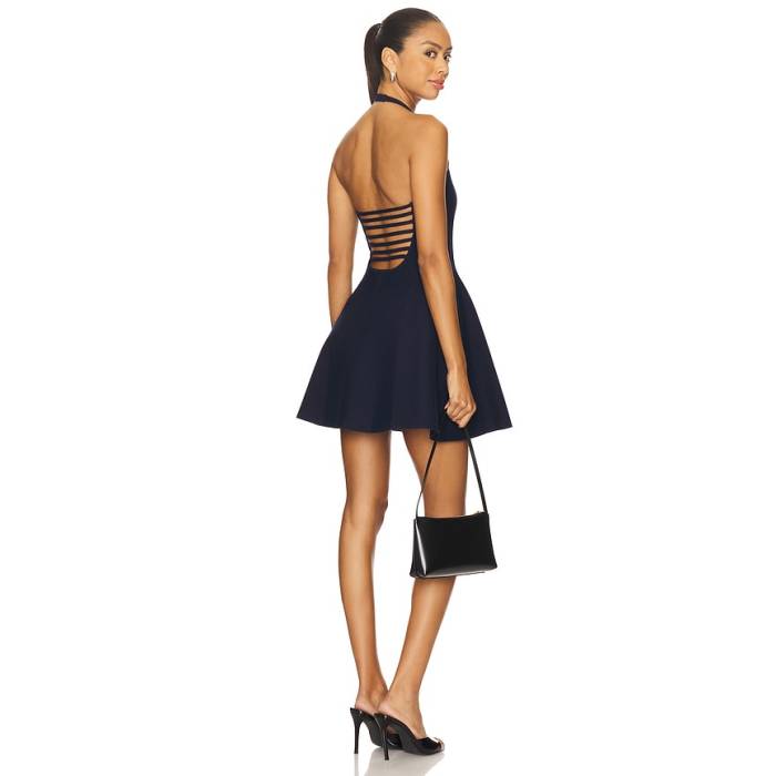 フルールドゥマル Fleur Du Mal 【 Sofia Flared Dress Women Midnight Navy 】 お召しもの レディース 紺色 米国海軍