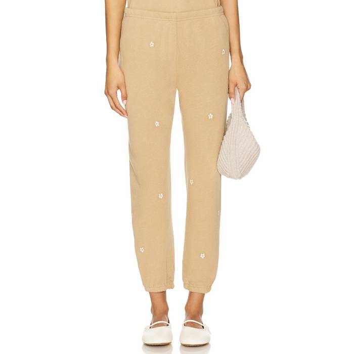The Great 【 The Stadium Sweatpant With Daisy Embroidery Women Khaki 】 闘技場 レディース カーキ