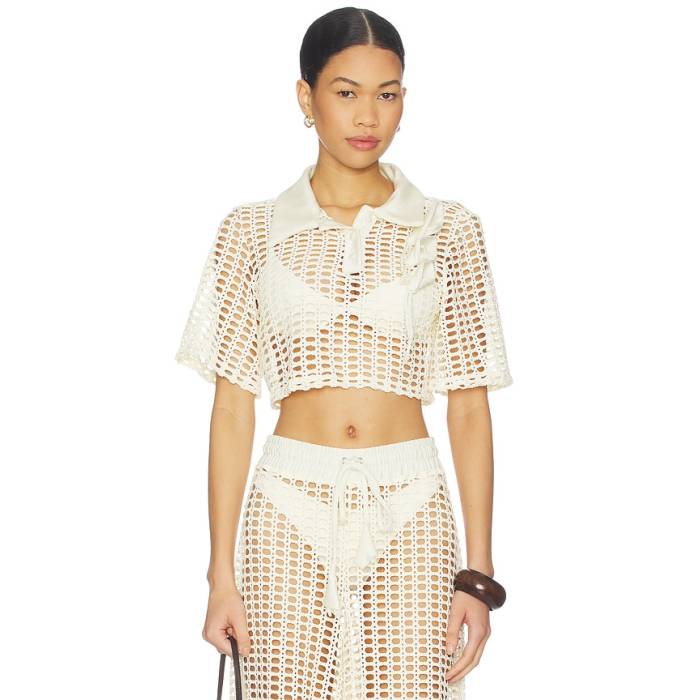 Patbo 【 Selene Mesh Shirt Women Off White 】 レディース 白いこと 白いこと