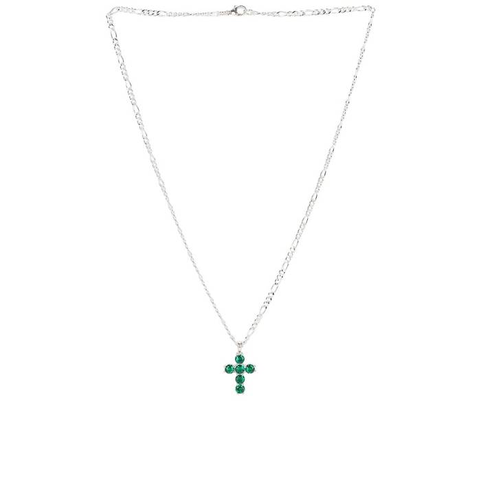 Maple 【 Cross Chain Men Silver \u0026Amp; Emerald 】 メンズ Silver しろがね色・しろがね色