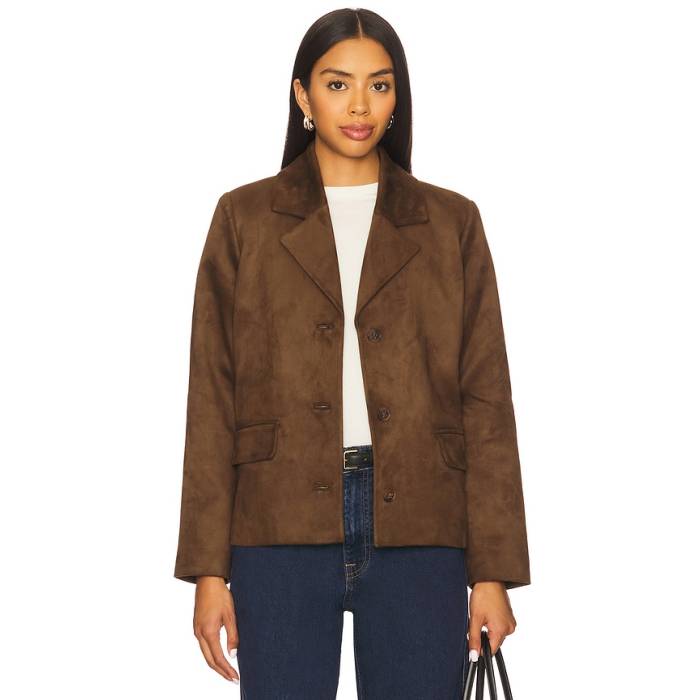Tularosa 【 Evi Faux Suede Jacket Women Dark Brown 】 スエード・スウェード Jacket 上衣 レディース 赤銅色 赤銅色